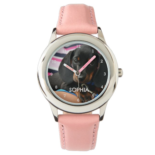 Montre Mignonne Weiner Dachshund Chien Chiot Chiot Animal (devant)