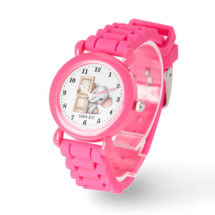 Montre Mignonnes filles à regarder l'éléphant ajouter nom