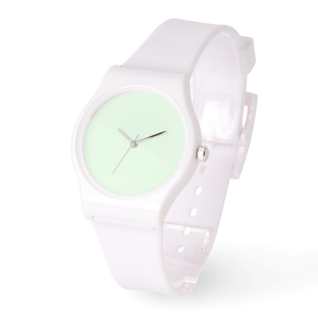 Montre Mint vert cadran blanc silicone (Angle)