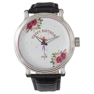 Montre Minuscule Danseur rose floral Ballet clé de fête d