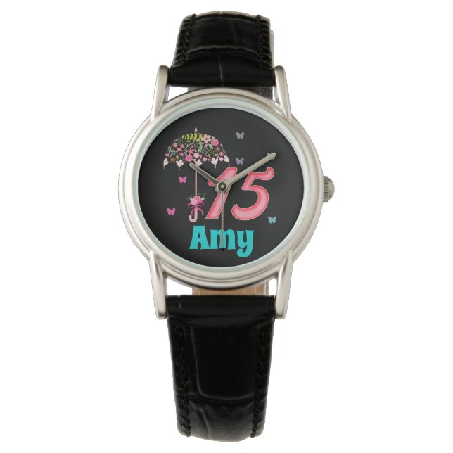 Montre Mis Quince 15e anniversaire 15 ans Personnalisé (devant)