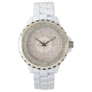 Montre Mocha Mousse et crème Tan Leopard Motif