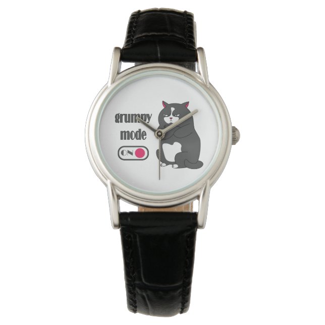 Montre Mode grumeux sur drôle de gros chat (devant)