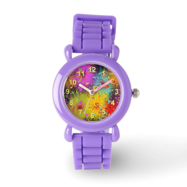 Montre Modèle coloré Fuzzy Splat et Confetti (Recto)
