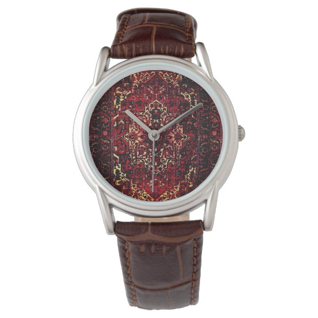 Montre Modèle de tapis oriental en rouge foncé (devant)