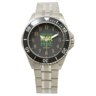 MONTRE MODÈLE DE TEXTE D'IMAGE NOIRE SIMPLE ET MODERNE