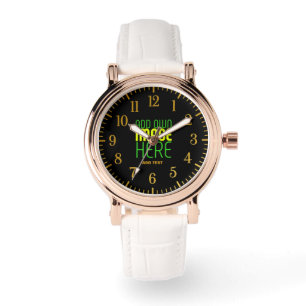 MONTRE MODÈLE DE TEXTE D'IMAGE NOIRE SIMPLE ET MODERNE