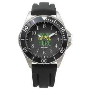 MONTRE MODÈLE DE TEXTE D'IMAGE NOIRE SIMPLE ET MODERNE