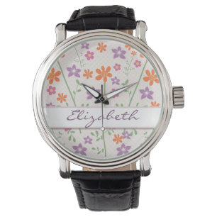 Montre Modèle floral chic Design Monogramme