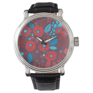 Montre Modèle floral de Doodle