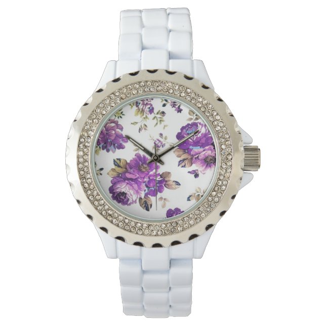 Montre Modèle floral violet (devant)