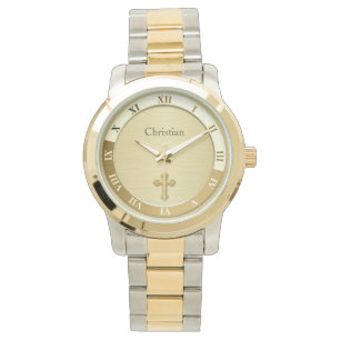Montre Modèle nommé croisé métallique d'or
