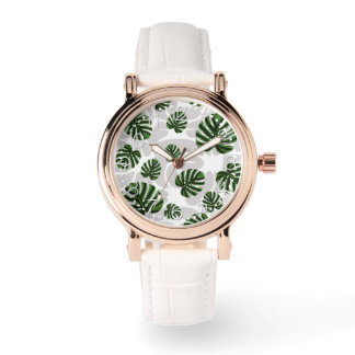 Montre Modern Boho Botanical Leaves Pattern