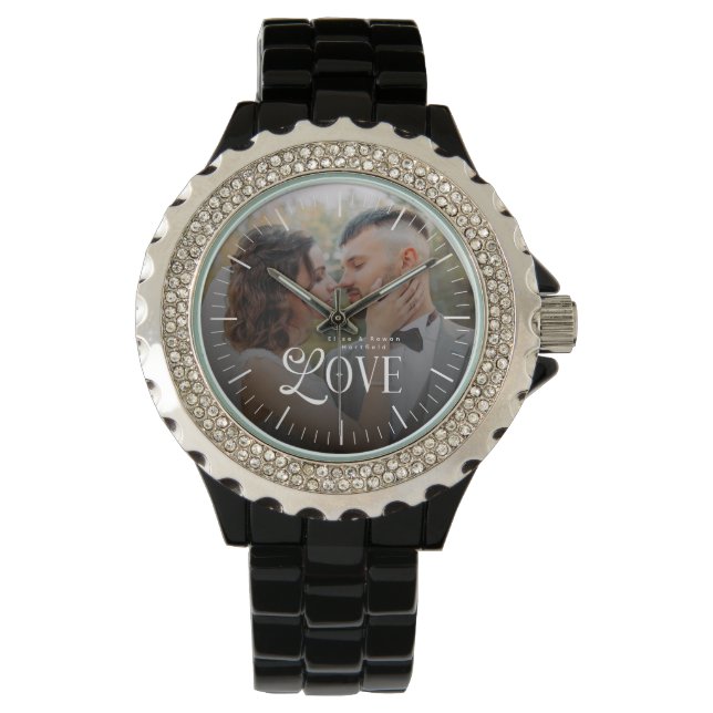 Montre Modern Love Custom Wedding Photo Couples Monogram (devant)