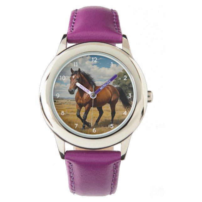 Montre Modern Trendy Beautiful Horse Kids  (devant)