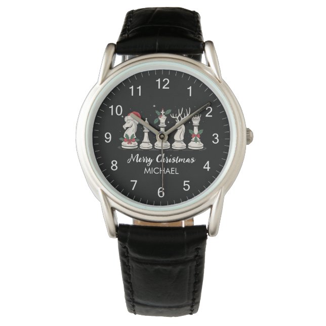 Montre Modern Trendy Personalized Chess Pieces Christmas  (devant)