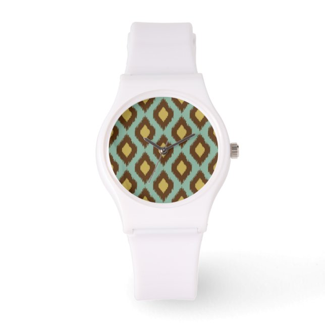 Montre Modern tribal ikat blue yellow (Recto)