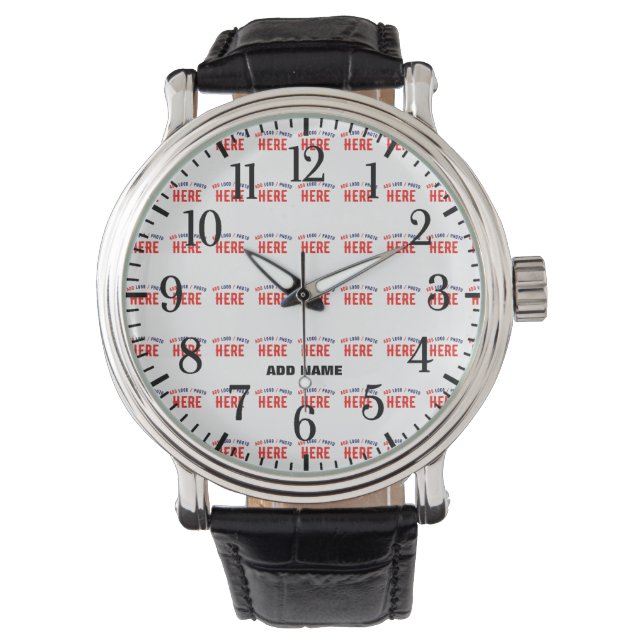 MONTRE MODERNE ET MODERNE PERSONNALISABLE NOIR VÉRIFIÉ (devant)