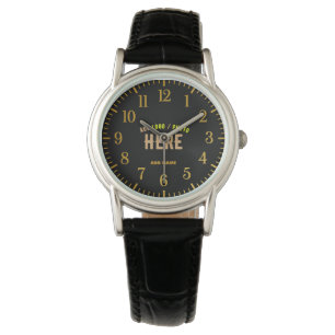 MONTRE MODERNE ET MODERNE PERSONNALISABLE NOIR VÉRIFIÉ