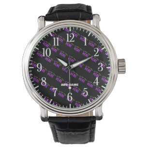 MONTRE MODERNE ET MODERNE PERSONNALISABLE NOIR VÉRIFIÉ
