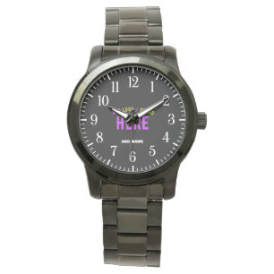 MONTRE MODERNE ET MODERNE PERSONNALISABLE NOIR VÉRIFIÉ