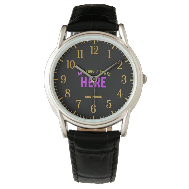 MONTRE MODERNE ET MODERNE PERSONNALISABLE NOIR VÉRIFIÉ (devant)