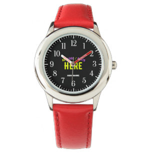 MONTRE MODERNE MODERNE PERSONNALISABLE ROUGE VÉRIFIÉ