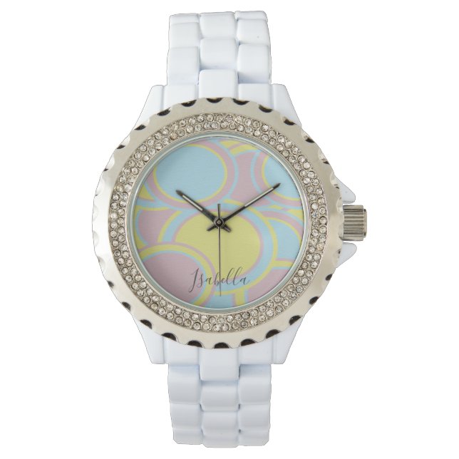 Montre Moderne Pastel Abstrait Peinture Wristwatch (devant)