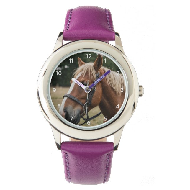 Montre Moderne tendance de beaux chevaux enfants (devant)