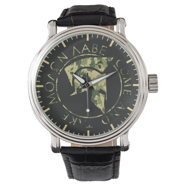 Montre Molon Labe Casque spartiate Camo militaire (devant)