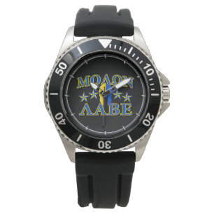 Montre Molon Labe Spartan Warrior 5 étoiles Bleu Jaune
