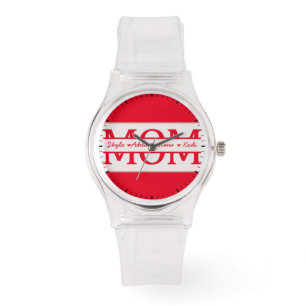 Montre MOM avec 4 enfants nom Fête des mères