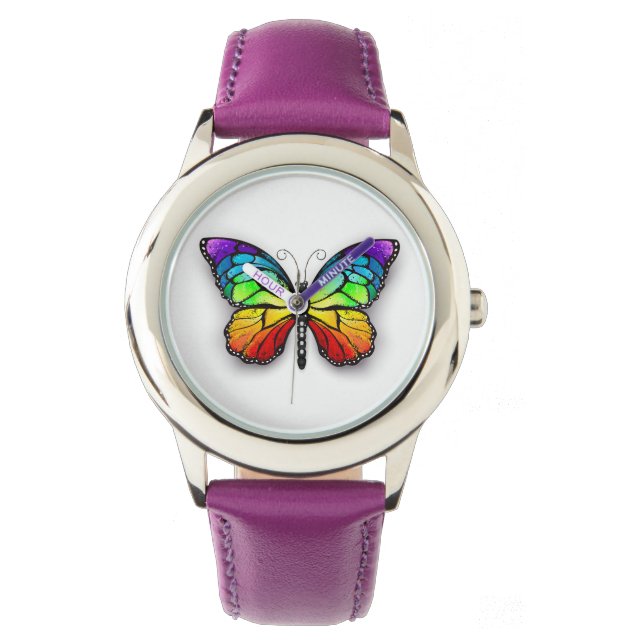 Montre Monarque papillon arc-en-ciel (devant)