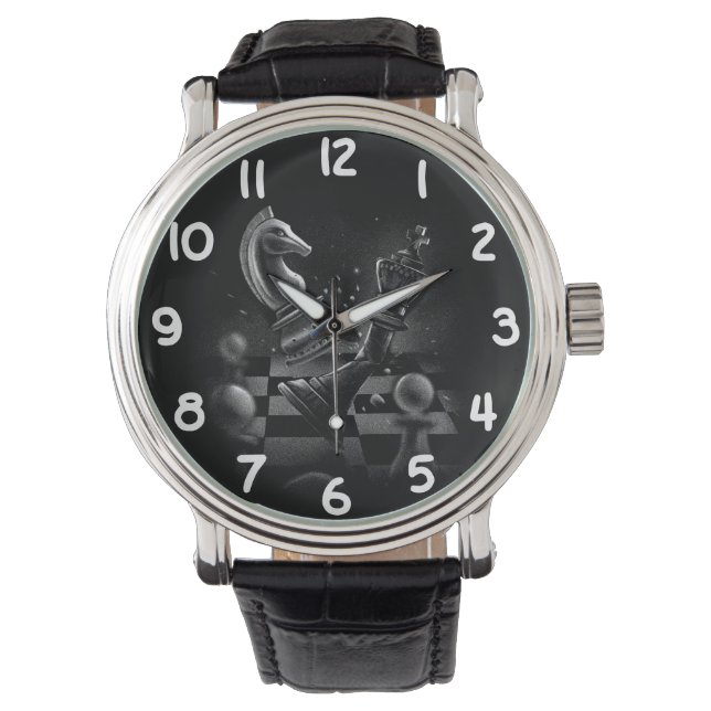 Montre Monochrom d'échecs dramatique (devant)