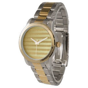 Montre Monogram Chic Striped Gold Parties scintillant Hom