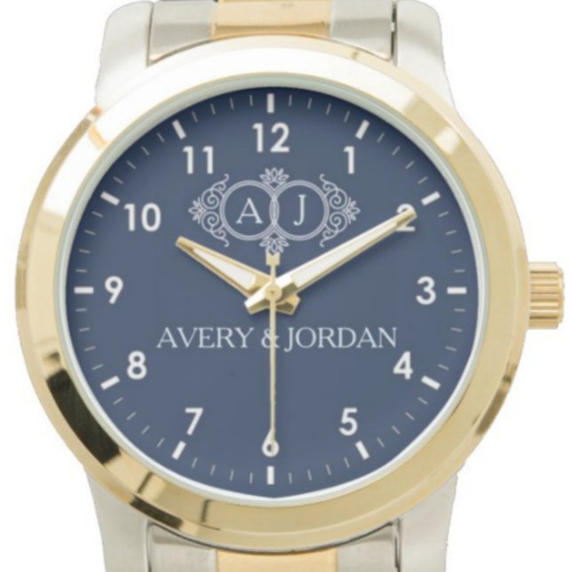 Montre Monogram lovers bride and groom wedding gift  (Créateur téléchargé)