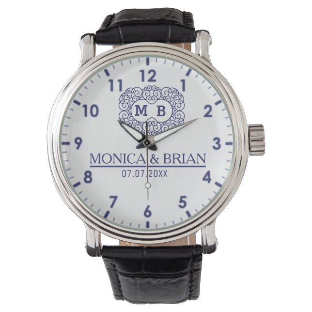 Montre  Monogram Names and initials Mrs and Mr (devant)