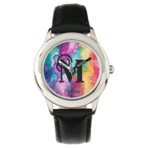 Montre Monogramme arc-en-ciel coloré