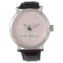 Monogramme blanc uni rose pâle clair personnalisé