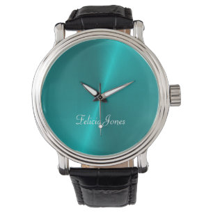 Montre Monogramme bleu brillant en faux métal