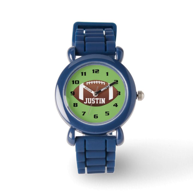 Montre Monogramme cool avec nom Football kids (Recto)