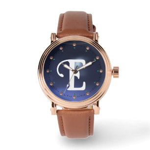 MONTRE MONOGRAMME DE JEUX EN TOPAZ BLEU GRAY IMPRIMÉ