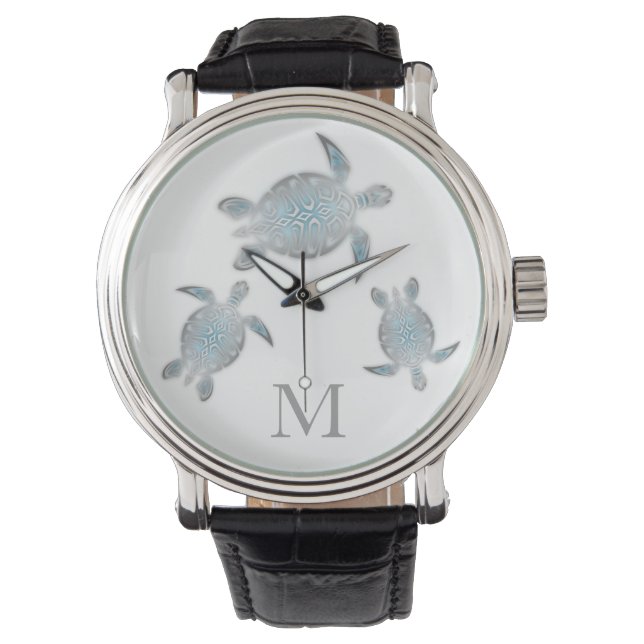 Montre Monogramme des tortues d'argent (devant)