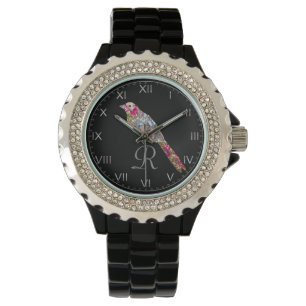 Montre Monogramme d'oiseau perché
