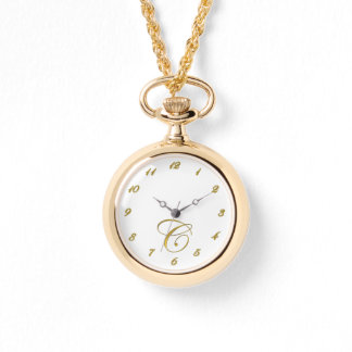 Montre Monogramme d'or Monographie C initiale avec chiffr