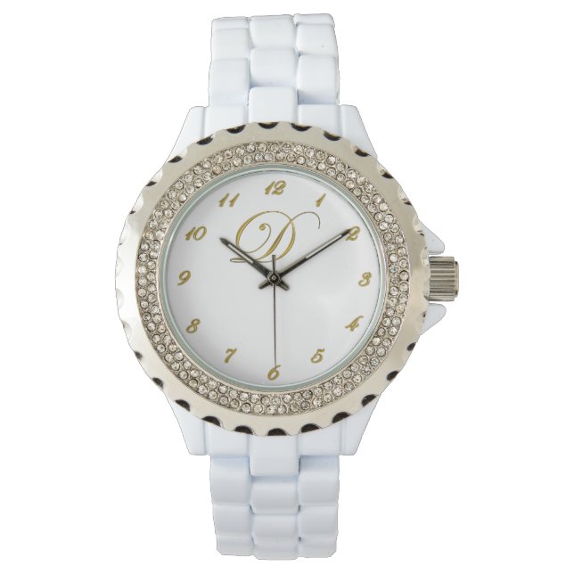 Montre Monogramme d'or Monographie D initiale avec chiffr (devant)