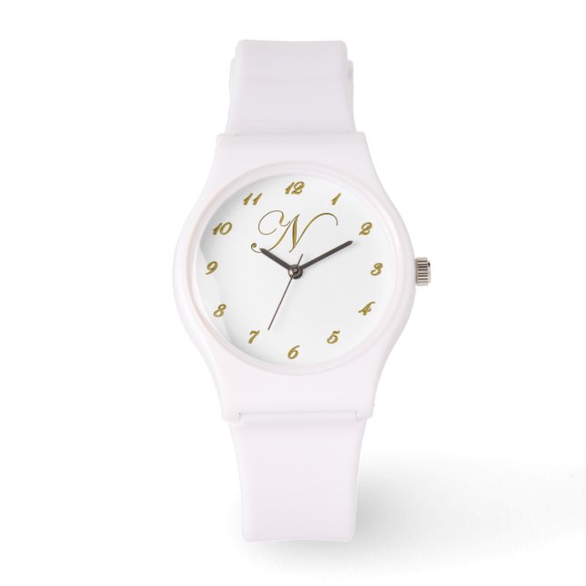 Montre Monogramme d'or Monographie initiale N avec chiffr (Recto)