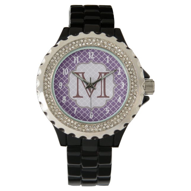 Montre Monogramme en latte de la lavande (devant)