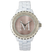 Monogramme en métal brossé Rose de fille Nom du sc