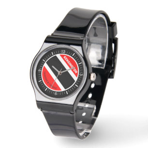 Montre Monogramme en texte blanc Trinité-et-Tobago